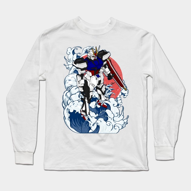 GAT-X105 Strike Gundam Long Sleeve T-Shirt by gblackid